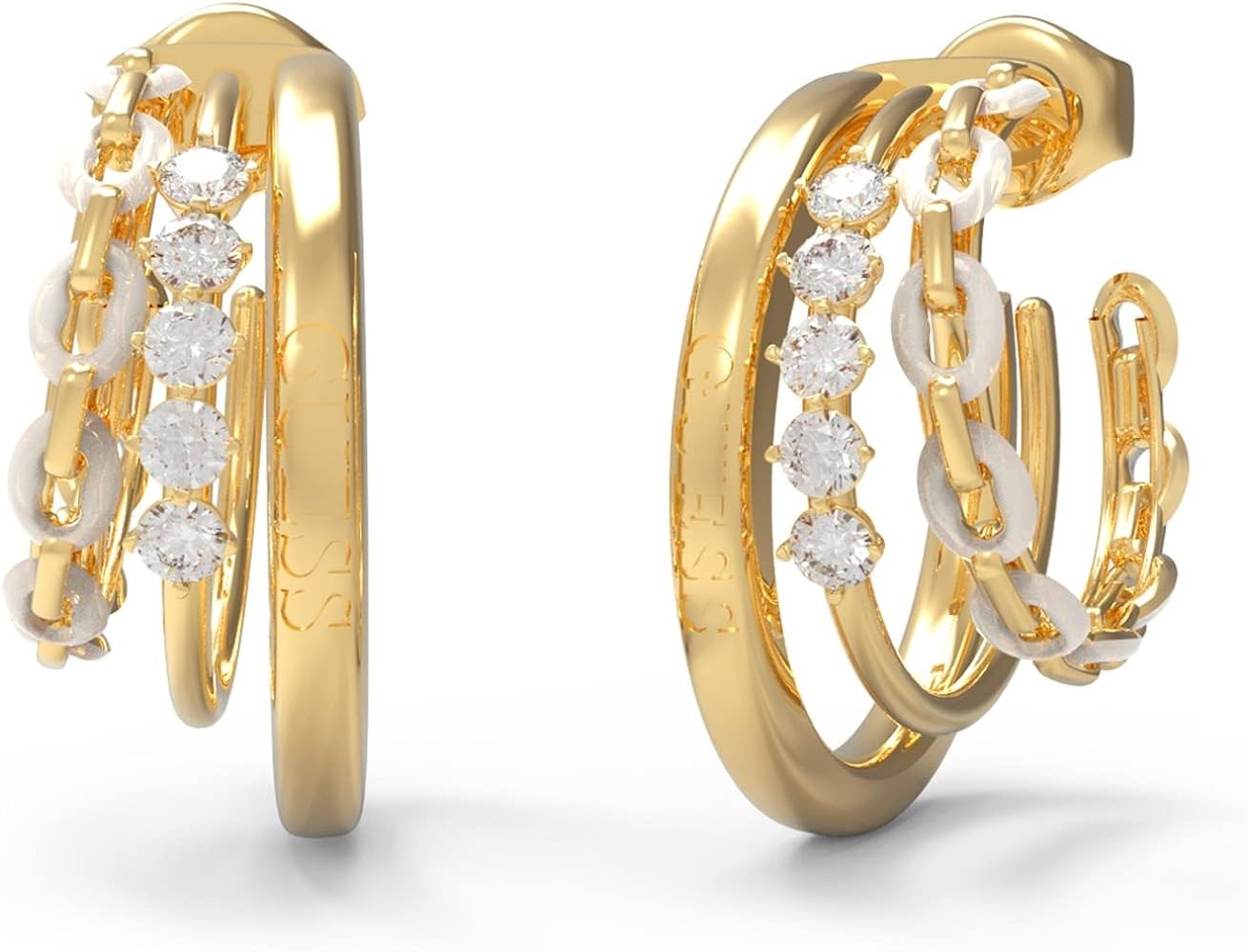 BOUCLE D'OREILLE FEMME GUESS JUBE01417JWYGWHT/U