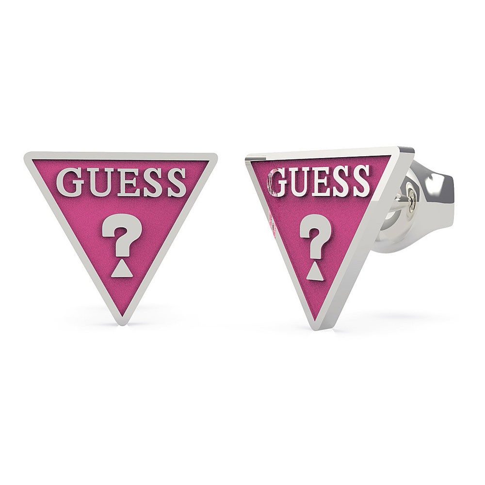 FUCHSIA TRIANGLE LOGO STUDS RH