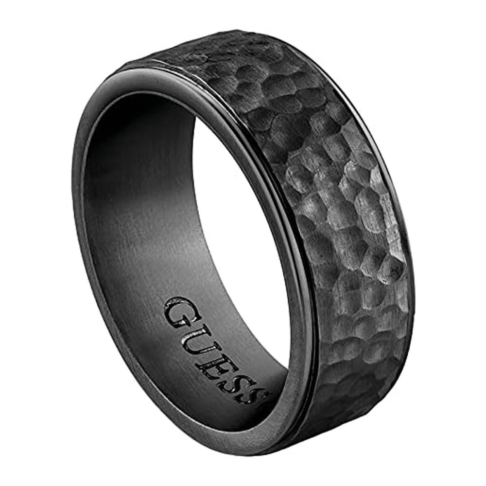 HAMMERED BAND RING BLK